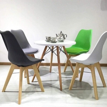 Bộ bàn ghế Eames _bàn tròn D60 +4 ghế eames nện ( LA-CT002 )